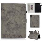 For iPad Air 2022 / 2020 10.9 Marble Style Cloth Texture Leather Case with Bracket & Card Slot & Pen Slot & Anti Skid Strip(Grey) - 1