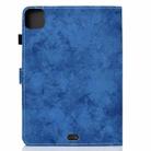 For iPad Air 2022 / 2020 10.9 Marble Style Cloth Texture Leather Case with Bracket & Card Slot & Pen Slot & Anti Skid Strip(Blue) - 2