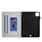 For iPad Air 2022 / 2020 10.9 Marble Style Cloth Texture Leather Case with Bracket & Card Slot & Pen Slot & Anti Skid Strip(Blue) - 3