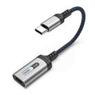 MH-306 USB-C / Type-C to 8 Pin Audio Earphone Adapter with Indicator Light(Blue Grey) - 1