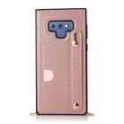 For Samsung Galaxy Note9 Wrist Strap PU+TPU Shockproof Protective Case with Crossbody Lanyard & Holder & Card Slot(Rose Gold) - 1