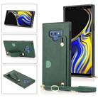 For Samsung Galaxy Note9 Wrist Strap PU+TPU Shockproof Protective Case with Crossbody Lanyard & Holder & Card Slot(Green) - 1