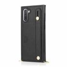 For Samsung Galaxy Note 10 Wrist Strap PU+TPU Shockproof Protective Case with Crossbody Lanyard & Holder & Card Slot(Black) - 2