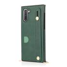 For Samsung Galaxy Note 10 Wrist Strap PU+TPU Shockproof Protective Case with Crossbody Lanyard & Holder & Card Slot(Green) - 2