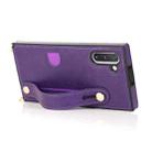For Samsung Galaxy Note 10 Wrist Strap PU+TPU Shockproof Protective Case with Crossbody Lanyard & Holder & Card Slot(Purple) - 3
