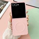 For Samsung Galaxy Z Flip7 5G Wave Texture MagSafe Skin Feel PC Phone Case(Pink) - 2