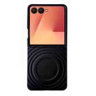 For Samsung Galaxy Z Flip7 5G Wave Texture MagSafe Skin Feel PC Phone Case(Black) - 1