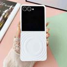For Samsung Galaxy Z Flip7 5G Wave Texture MagSafe Skin Feel PC Phone Case(White) - 2