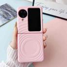 For OPPO Find N3 Flip Wave Texture MagSafe Skin Feel PC Phone Case(Pink) - 2
