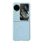 For OPPO Find N3 Flip Wave Texture MagSafe Skin Feel PC Phone Case(Light Blue) - 1