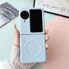 For OPPO Find N3 Flip Wave Texture MagSafe Skin Feel PC Phone Case(Light Blue) - 2