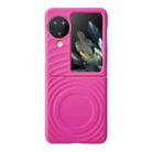 For OPPO Find N3 Flip Wave Texture MagSafe Skin Feel PC Phone Case(Rose Red) - 1