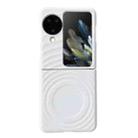 For OPPO Find N3 Flip Wave Texture MagSafe Skin Feel PC Phone Case(White) - 1