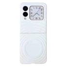For Huawei nova Flip Wave Texture MagSafe Skin Feel PC Phone Case(White) - 1