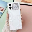 For Huawei nova Flip Wave Texture MagSafe Skin Feel PC Phone Case(White) - 2