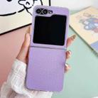 For Samsung Galaxy Z Flip6 Litchi Texture Leather Clear Jelly PC Phone Case(Purple) - 2