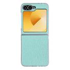 For Samsung Galaxy Z Flip5 Litchi Texture Leather Clear Jelly PC Phone Case(Mint Green) - 1