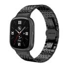 For Honor Watch 4 20mm xDfind Seven-bead Solid Stainless Steel Watch Band(Black) - 1