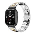 For Honor Watch 4 20mm xDfind Seven-bead Solid Stainless Steel Watch Band(Silver Gold) - 1