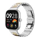 For Xiaomi Smart Band 9 Pro/Redmi Watch 5/4 20mm xDfind Seven-bead Solid Stainless Steel Watch Band(Silver Gold) - 1