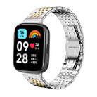For Redmi Watch 3 Active / Lite 20mm xDfind Seven-bead Solid Stainless Steel Watch Band(Silver Gold) - 1