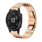 For Garmin Fenix 8/7X/6X/5X 26mm 22mm xDfind Seven-bead Solid Stainless Steel Watch Band(Rose Gold) - 1