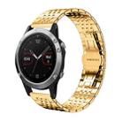 For Garmin Fenix 8/7/6/5 22mm 20mm xDfind Seven-bead Solid Stainless Steel Watch Band(Gold) - 1