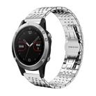 For Garmin Fenix 8/7/6/5 22mm 20mm xDfind Seven-bead Solid Stainless Steel Watch Band(Silver) - 1