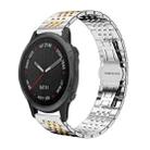 For Garmin Fenix 8/7S/6S/5S 20mm 18mm xDfind Seven-bead Solid Stainless Steel Watch Band(Silver Gold) - 1
