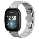 For Fitbit Versa 4 / 3 / Sense2 / 1 20mm xDfind One-bead Bamboo Solid Stainless Steel Watch Band(Silver) - 1
