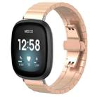 For Fitbit Versa 4 / 3 / Sense2 / 1 20mm xDfind One-bead Bamboo Solid Stainless Steel Watch Band(Rose Gold) - 1