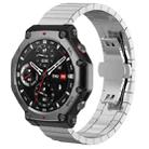 For Amazfit T-Rex 3 22mm xDfind One-bead Bamboo Solid Stainless Steel Watch Band(Silver) - 1