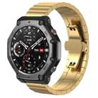 For Amazfit T-Rex 3 22mm xDfind One-bead Bamboo Solid Stainless Steel Watch Band(Gold) - 1