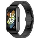 For Huawei Band 10 / 9 / 8 14mm xDfind One-bead Bamboo Solid Stainless Steel Watch Band(Black) - 1