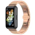 For Huawei Band 10 / 9 / 8 14mm xDfind One-bead Bamboo Solid Stainless Steel Watch Band(Rose Gold) - 1