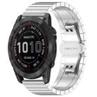 For Garmin Fenix 8/7X/6X/5X 26mm 22mm xDfind One-bead Bamboo Solid Stainless Steel Watch Band(Silver) - 1