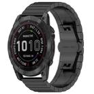 For Garmin Fenix 8/7X/6X/5X 26mm 22mm xDfind One-bead Bamboo Solid Stainless Steel Watch Band(Black) - 1