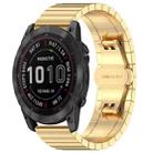 For Garmin Fenix 8/7X/6X/5X 26mm 22mm xDfind One-bead Bamboo Solid Stainless Steel Watch Band(Gold) - 1
