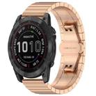 For Garmin Fenix 8/7X/6X/5X 26mm 22mm xDfind One-bead Bamboo Solid Stainless Steel Watch Band(Rose Gold) - 1
