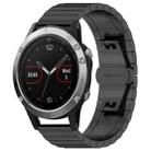 For Garmin Fenix 8/7/6/5 22mm 20mm xDfind One-bead Bamboo Solid Stainless Steel Watch Band(Black) - 1