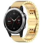 For Garmin Fenix 8/7/6/5 22mm 20mm xDfind One-bead Bamboo Solid Stainless Steel Watch Band(Gold) - 1