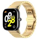 For Xiaomi Smart Band 9 Pro/Redmi Watch 5/4 20mm xDfind One-bead Bamboo Solid Stainless Steel Watch Band(Gold) - 1