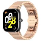 For Xiaomi Smart Band 9 Pro/Redmi Watch 5/4 20mm xDfind One-bead Bamboo Solid Stainless Steel Watch Band(Rose Gold) - 1