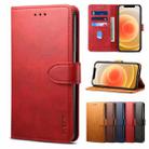 For iPhone 12 mini GUSSIM Business Style Horizontal Flip Leather Case with Holder & Card Slots & Wallet(Red) - 1