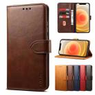 For iPhone 12 mini GUSSIM Business Style Horizontal Flip Leather Case with Holder & Card Slots & Wallet(Brown) - 1