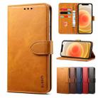 For iPhone 12 mini GUSSIM Business Style Horizontal Flip Leather Case with Holder & Card Slots & Wallet(Khaki) - 1