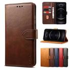 For iPhone 12 / 12 Pro GUSSIM Business Style Horizontal Flip Leather Case with Holder & Card Slots & Wallet(Brown) - 1