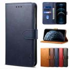 For iPhone 12 Pro Max GUSSIM Business Style Horizontal Flip Leather Case with Holder & Card Slots & Wallet(Blue) - 1