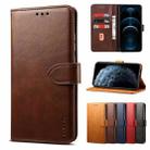 For iPhone 12 Pro Max GUSSIM Business Style Horizontal Flip Leather Case with Holder & Card Slots & Wallet(Brown) - 1