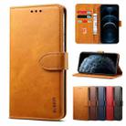 For iPhone 12 Pro Max GUSSIM Business Style Horizontal Flip Leather Case with Holder & Card Slots & Wallet(Khaki) - 1